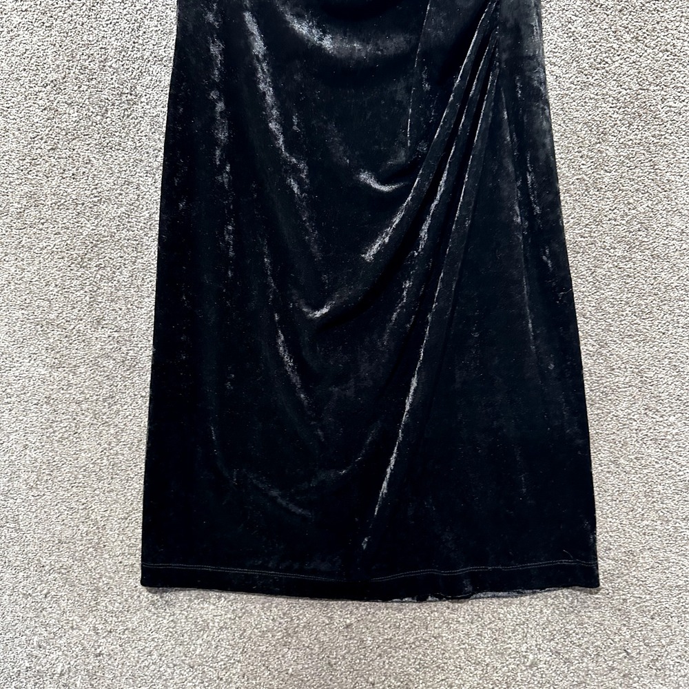 Connected Apparel Dress Womens 8 Black‎ Velvet Knee Length - Picture 7 of 12